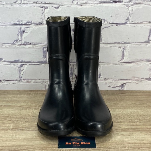 L.L. Bean Wellies Black Waterproof Rain Boots - Picture 2 of 9